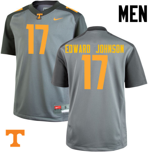 Men #17 Brandon Edward Johnson Tennessee Volunteers College Football Jerseys-Gray - Click Image to Close